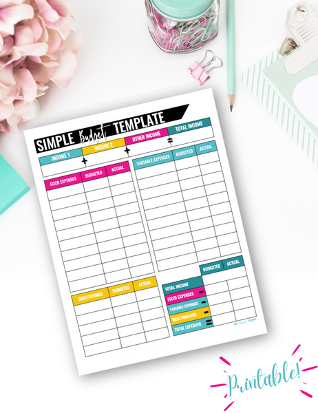 Simple Monthly Budget Template {Digital Download}