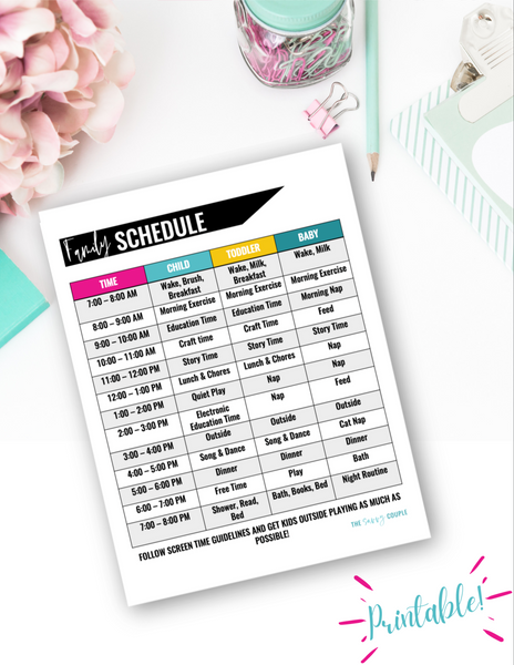Kids at Home Family Schedule {Digital Download}
