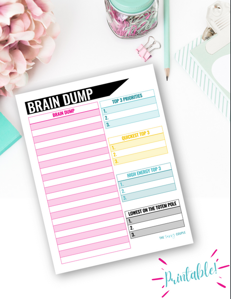 Brain Dump Worksheet {Digital Download}